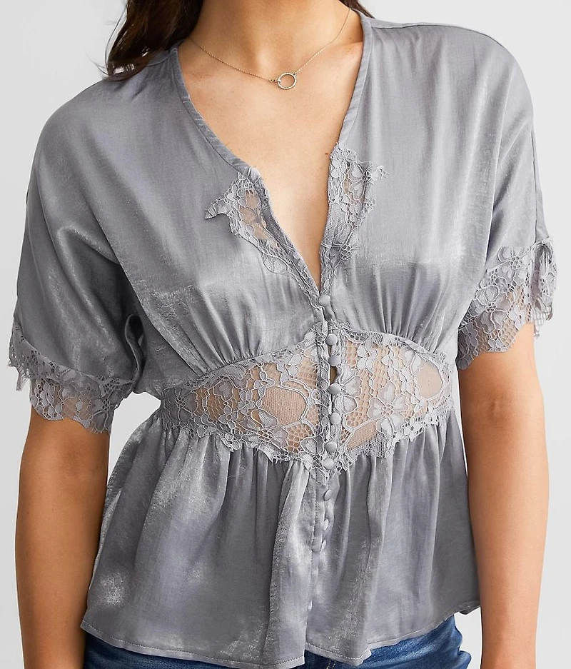 Satin Dolman Blouse