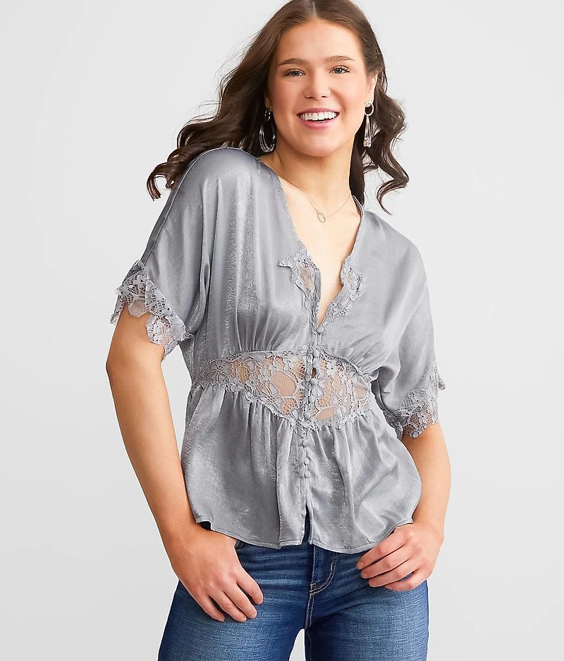 Satin Dolman Blouse