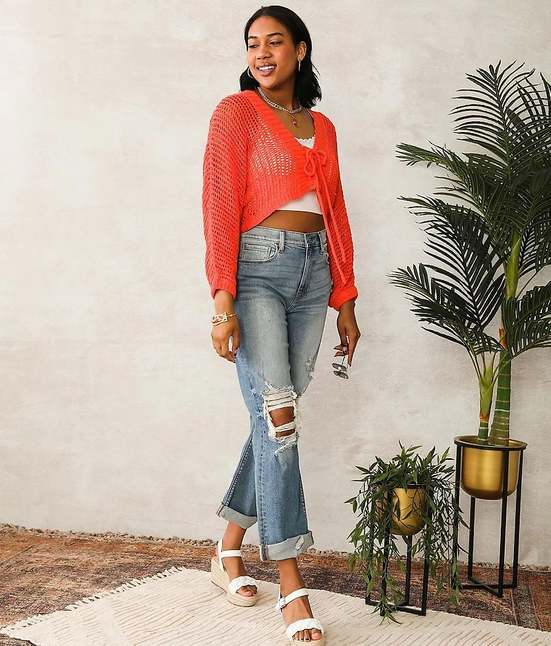 Lace-Up Cardigan