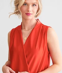Satin Surplice Tank Top