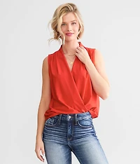 Satin Surplice Tank Top