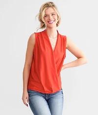 Satin Surplice Tank Top