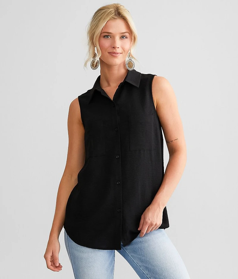 Woven Crinkle Tank Top