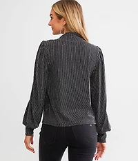 Mock Neck Sparkle Top
