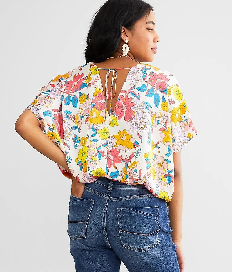 Floral Satin Bubble Top