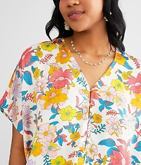 Floral Satin Bubble Top