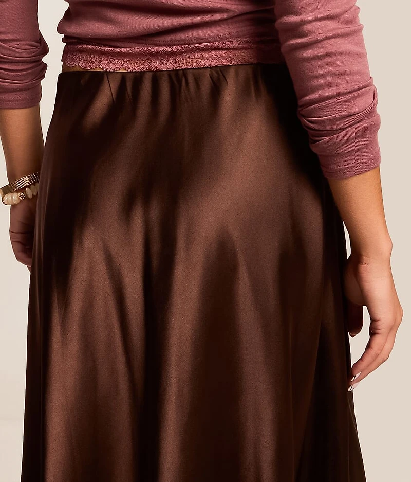 Satin Midi Skirt