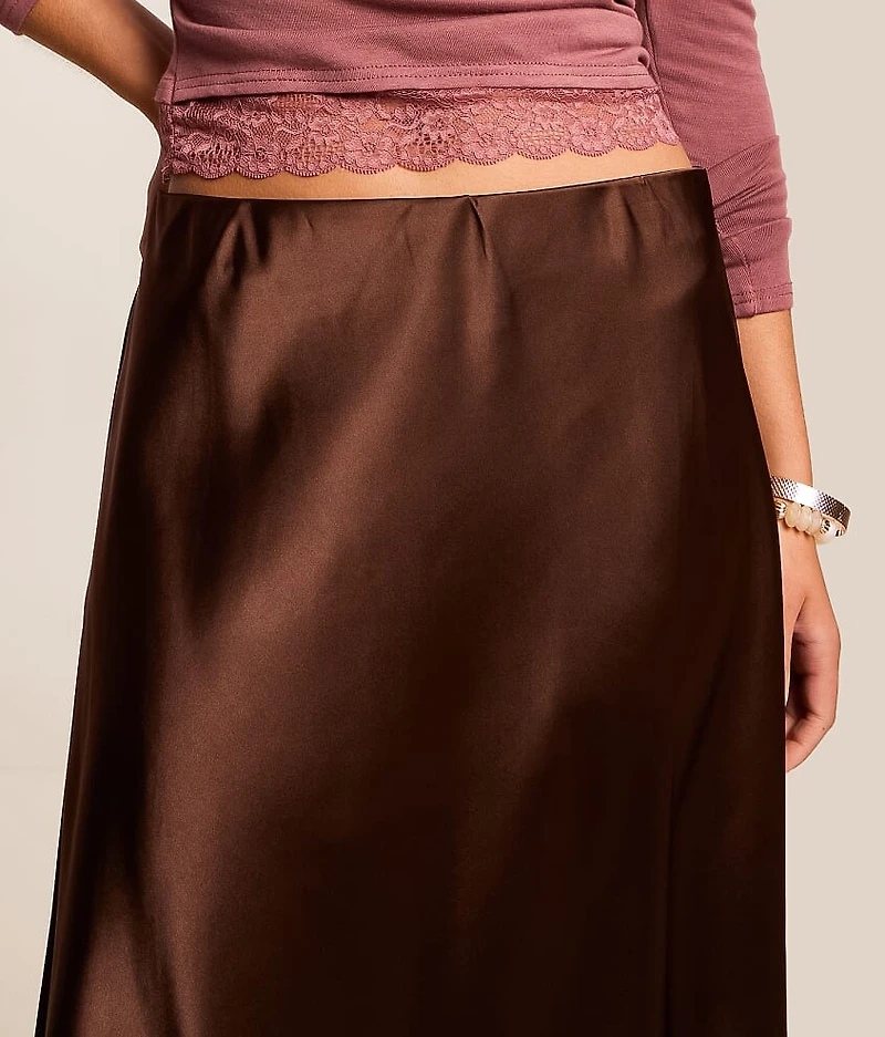 Satin Midi Skirt