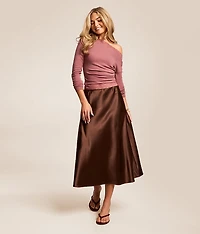 Satin Midi Skirt