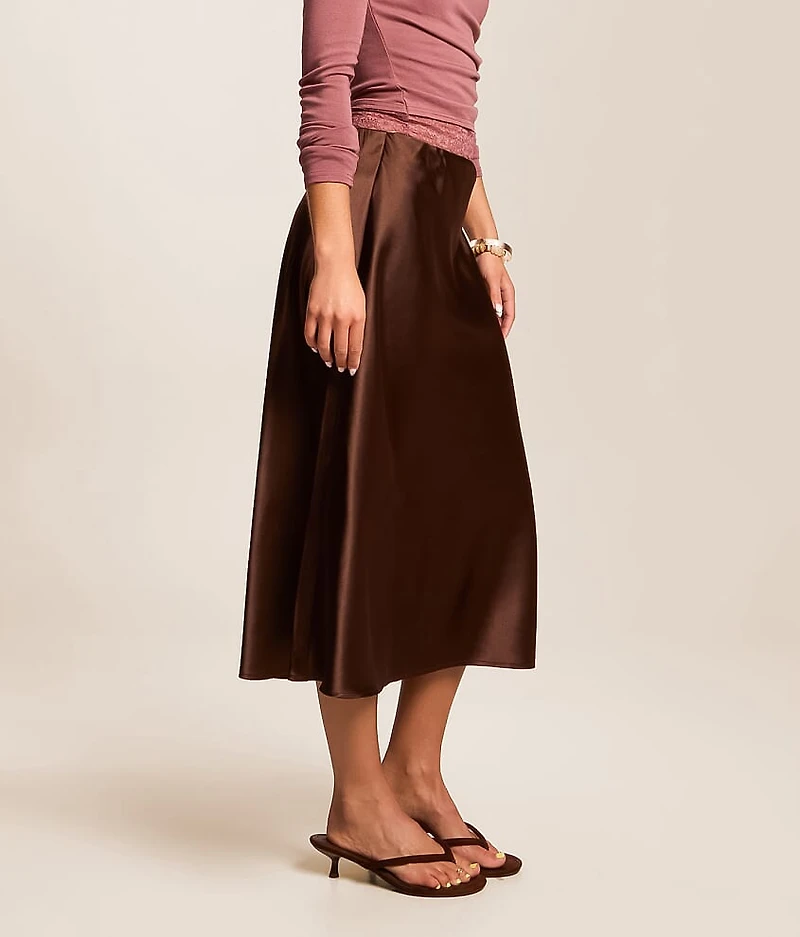 Satin Midi Skirt