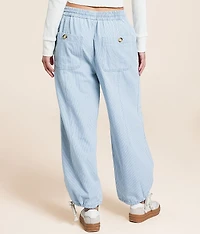 Cropped Wide Leg Striped Pant