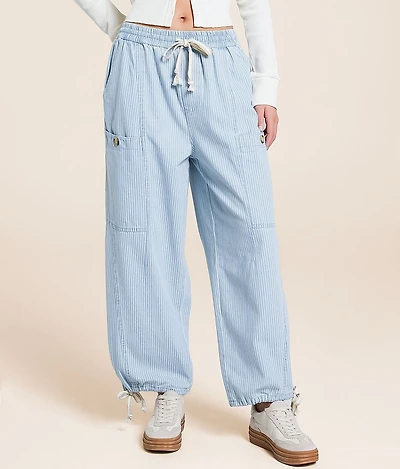 Cropped Wide Leg Striped Pant