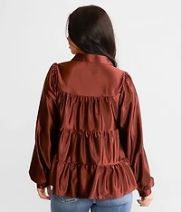 Tiered Sheen Knit Top
