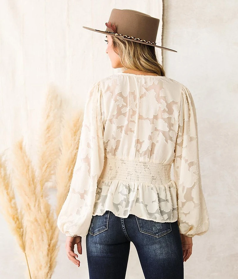 Chiffon Peplum Blouse