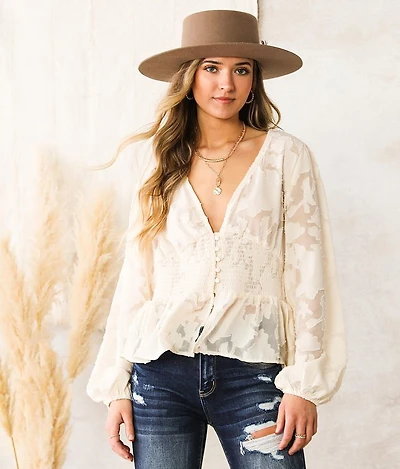 Chiffon Peplum Blouse