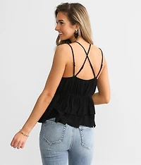 Ruffle Peplum Tank Top