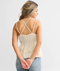 Ruffle Peplum Tank Top