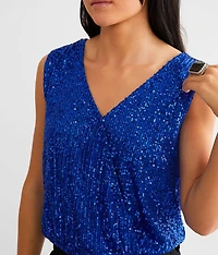 Sequin Surplice Bodysuit