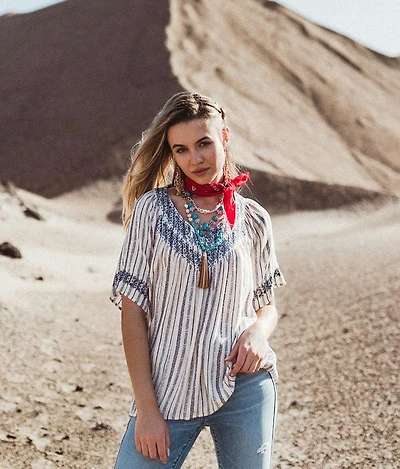 Woven Striped Top