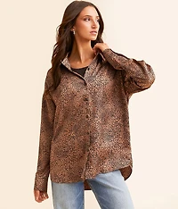Cheetah Satin Blouse