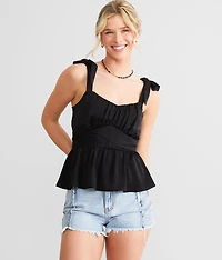 Trixxi Tulip Peplum Tank Top