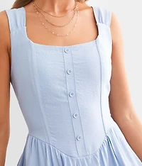 Corset Ruffle Mini Dress