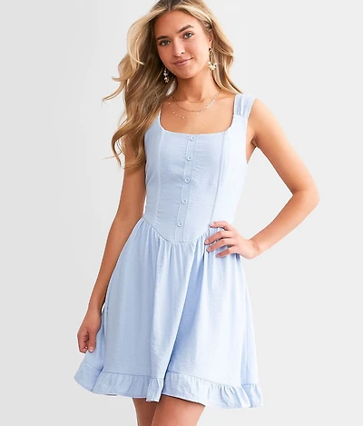 Corset Ruffle Mini Dress