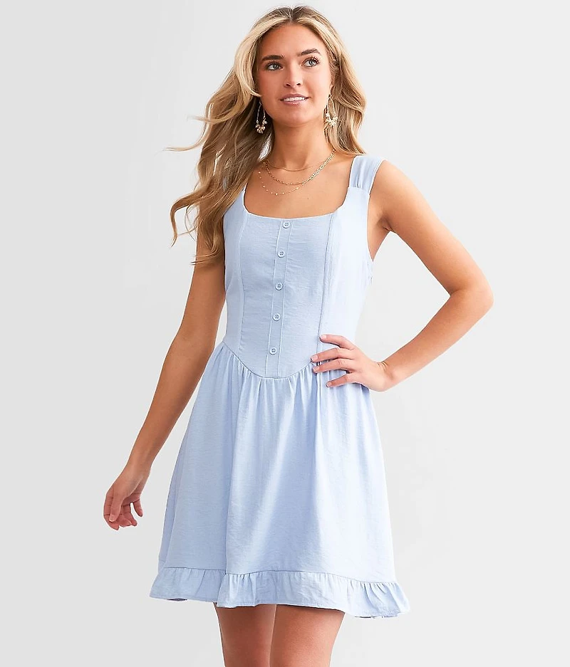 Corset Ruffle Mini Dress
