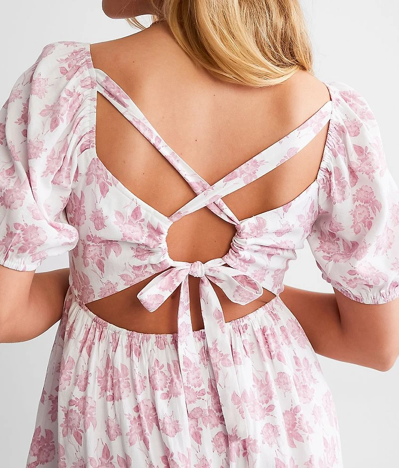 Open Back Tie Mini Dress