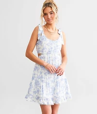 Cut-Out Floral Mini Dress