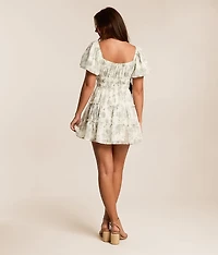 Floral Chiffon Mini Dress