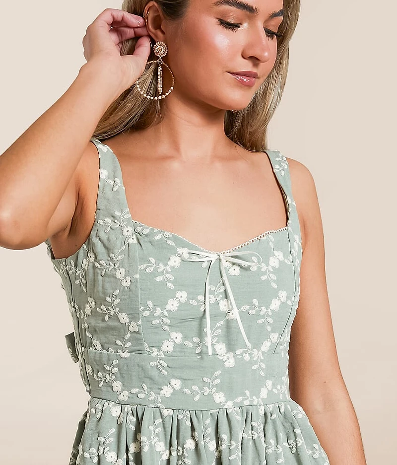Floral Embroidered Mini Dress