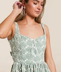Floral Embroidered Mini Dress
