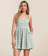 Floral Embroidered Mini Dress