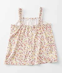 Girls - Ruffled Floral Tank Top