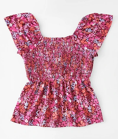 Girls - Floral Print Top