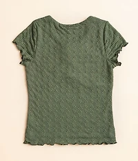 Girls - Floral Lace Overlay Top