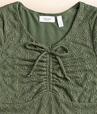 Girls - Floral Lace Overlay Top