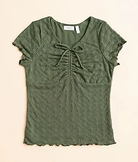 Girls - Floral Lace Overlay Top