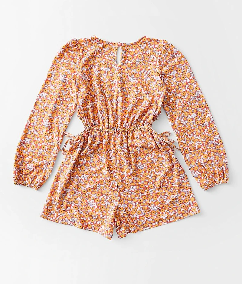 Girls - Floral Cut-Out Romper