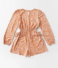 Girls - Floral Cut-Out Romper