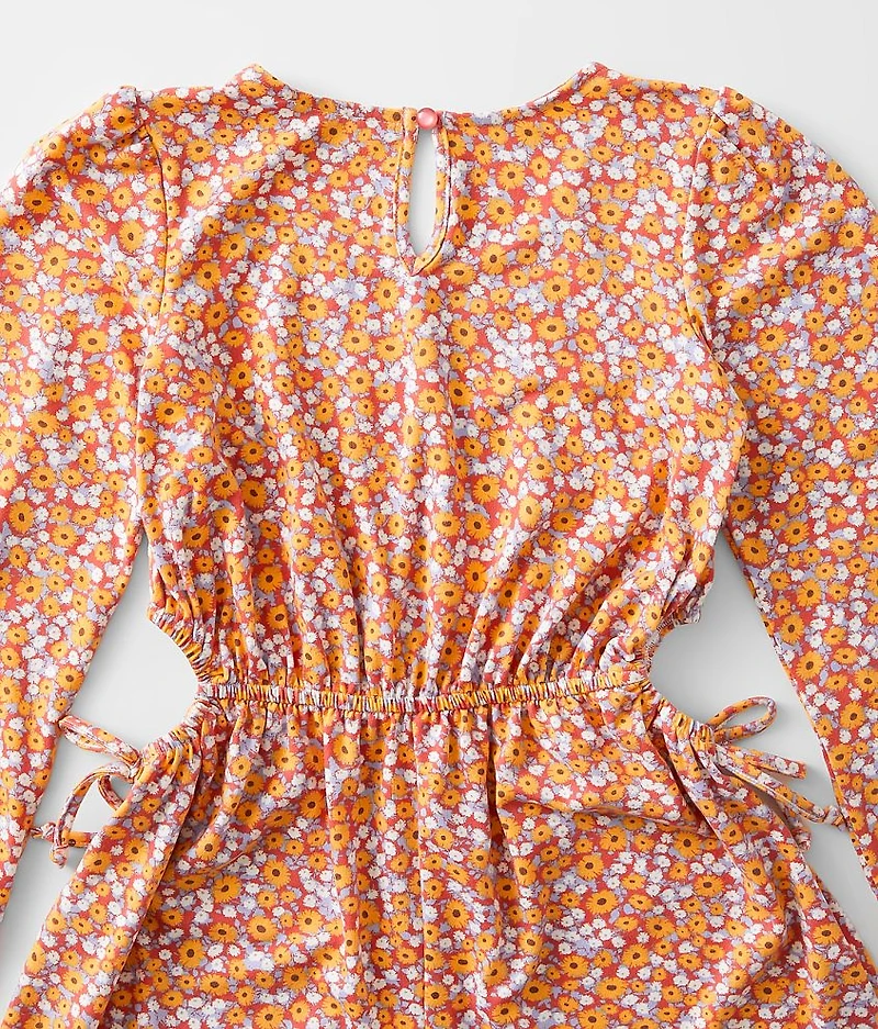 Girls - Floral Cut-Out Romper