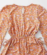 Girls - Floral Cut-Out Romper
