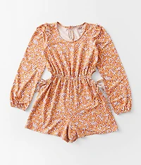 Girls - Floral Cut-Out Romper