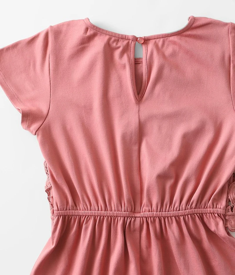 Girls - Crochet Lace Overlay Dress