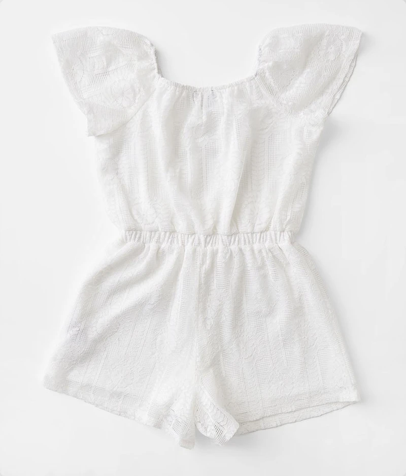 Girls - Flutter Lace Romper