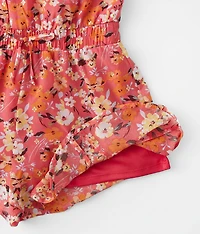 Girls - Foiled Floral Chiffon Romper