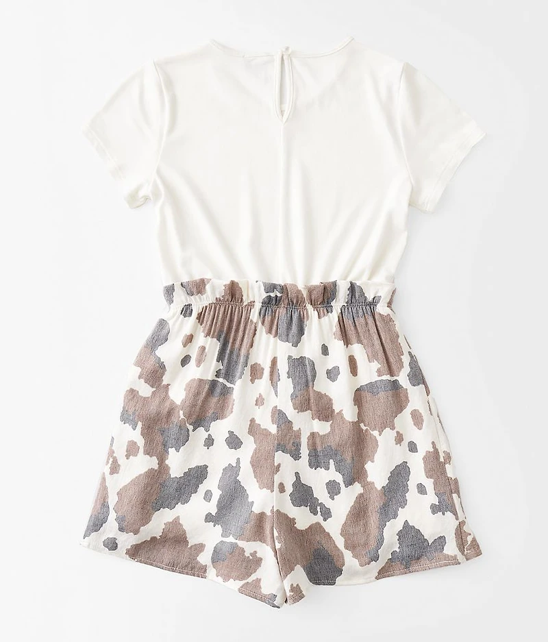 Girls - Cow Print Romper