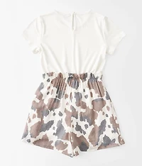 Girls - Cow Print Romper