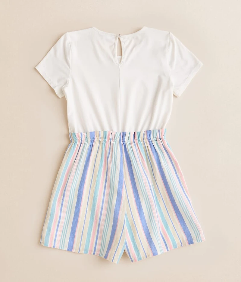 Girls - Striped Skort Romper